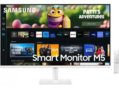 Monitor - Samsung Smart M5 LS27CM501EUXEN, 27", Full-HD, 4 ms, 60 Hz, HDMI, Bluetooth, Blanco