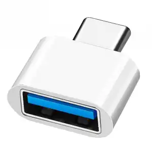 OcioDual Adaptador OTG Conversor de USB 3.0 a USB-C Hembra/Macho Blanco