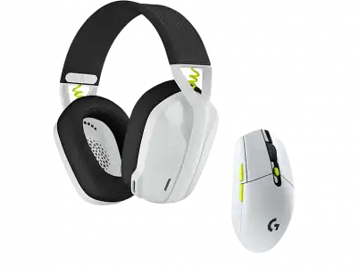 Auriculares gaming - Combo LogitechG G435 SE + Ratón G305 LIGHTSPEED, Bluetooth/USB, PC/Mac, PS/Nintendo, Multiplataforma, Micrófono, Blanco