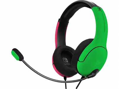 Auriculares gaming - PDP LVL40, Circumaurales, Para Nintendo Switch, Verde y Rosa