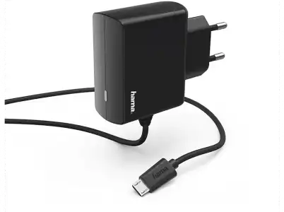 Cargador - Hama 00183247, 12 W, Micro-USB, Protección de sobrecarga, Negro