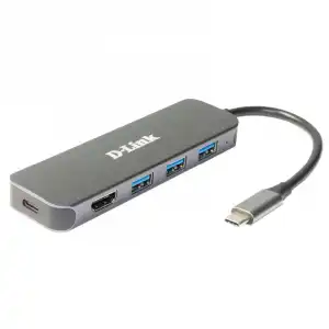 D-Link DUB-2333 HUB USB 5-in-1 con HDMI 60W Negro