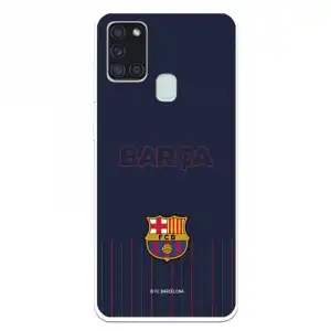 Funda Licencia Oficial FC Barcelona Barsa Fondo Azul para Samsung Galaxy A21S