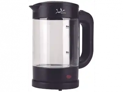 Hervidor de agua - Jata HA702, 1.2L, 1500 W, Cristal, Libre BPA, Base con giro 360º, Recogecables, Negro