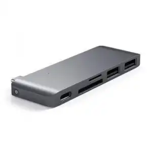 Hub Usb C 5 En 1 A Usb C Power Delivery, 2 Usb, Lector Tarjeta Satechi Gris