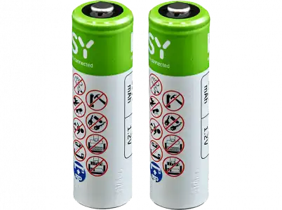 Pilas recargables - ISY IAB-2003, 2 baterías AA, 2300 mAh, Níquel-Metalhídrido