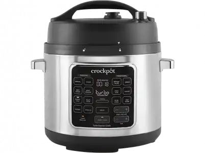 Robot de cocina - Crock-Pot Turbo Express CSC062X, Multicooker, 5.6 l, Sous Vide, 15 Programas, Negro/Plata