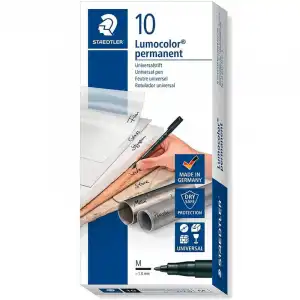 Staedtler Lumocor 317 Caja 10 Rotuladores Permanentes 1.0mm Negro