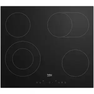 Beko HIC 64403 T Placa Vitrocerámica 4 Zonas con Duo y Zona Extensible Cristal Negro