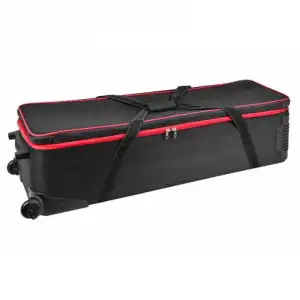 Bresser BR-B125 Maleta para Equipo de Estudio con Ruedas Negro/Rojo