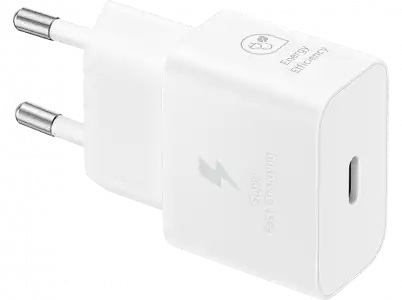 Cargador - Samsung EP-T2510NWEGEU, 25 W, Super Fast Charging, Sin Cable, Blanco