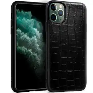 Cool Carcasa Leather Crocodile Negra para iPhone 11 Pro Max