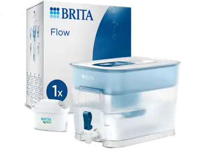 Filtro de agua - Brita Flow XL, 8.2 l, Plástico reutilizable, Transparente y azul