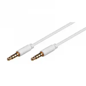 Goobay Cable de Audio Estéreo Jack 3.5mm Macho/Macho 1m Blanco