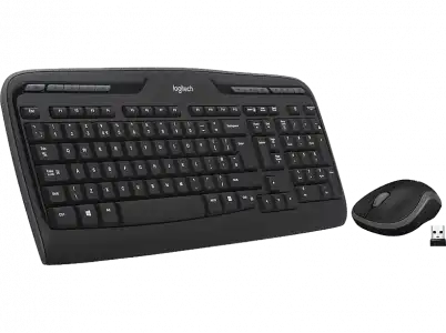 Pack Teclado + Ratón - Logitech Wireless Combo MK330, Inalámbrico, USB, Negro