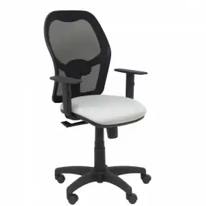 Piqueras y Crespo Alocén Silla Malla Negra Asiento Bali Gris Brazos Regulables