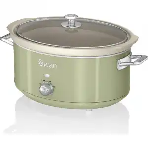 Swan Retro SF17031GNEU Olla de Cocción Lenta 6.5L Verde