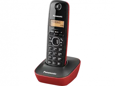 Teléfono - Panasonic KX-TG 1611 SPR Rojo con identificador de llamadas