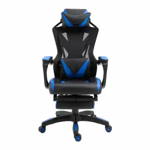 Vinsetto Silla Gaming con Reposapiés Azul/Negra