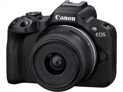 Cámara EVIL - Canon EOS R50 BK+RFS18-45/NO FF, 24.2 mp, 4K UHD, 7.5 cm, Wi-Fi, Negro