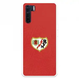 Funda Para Oppo A91 Del Rayo Vallecano Escudo Fondo Rojo - Licencia Oficial Rayo Vallecano