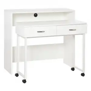 Homcom Mesa de Escritorio Doble 100x36x88cm Blanca