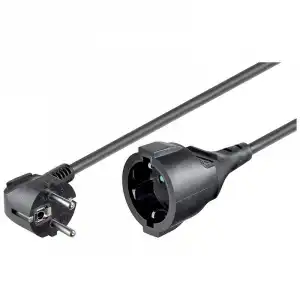 MicroConnect Prolongador Eléctrico Schuko Macho/Hembra 10m Negro