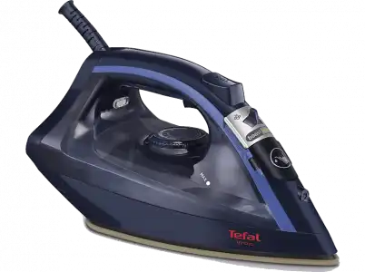 Plancha de vapor - Tefal Fv1739 Virtuo, 2000W, 90g/min, Tecnología cerámica avanzada, Función anti-cal, Azul