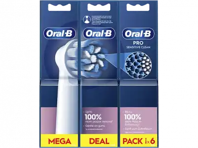 Recambio para cepillo dental - Oral-B Pro Sensitive Clean, Cabezales De Recambio, 6 Unidades