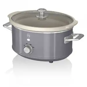 Swan Retro SF17021GRNEU Olla de Cocción Lenta 3.5L Gris