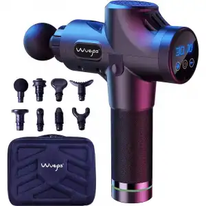 Wueps Pro Elite Pistola de Masaje Muscular 3300 Golpes por Minuto 8 Cabezales