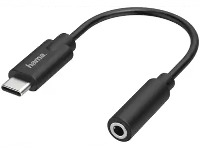 Cable audio - Hama 00205282, Enchufe USB-C, Puerto Jack de 3.5 mm, Negro