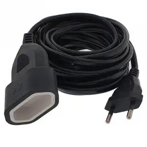 Eurobric 76308 Prolongador Bipolar 2m Negro