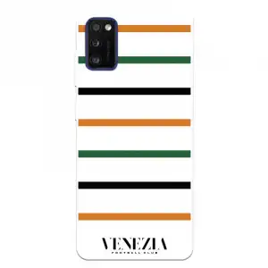 Funda Para Samsung Galaxy A41 Del Venezia Fondo Blanco Rayas - Licencia Oficial Venezia Football Club