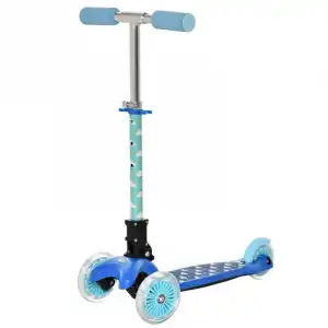 Homcom Patinete Infantil Plegable 3 Ruedas Azul