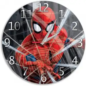 Marvel Reloj de Pared Spiderman 001 Negro Brillante