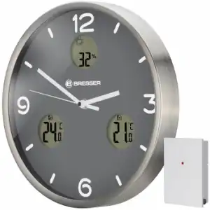 Reloj Climático Mytime Io Nx Con Temperatura Y Humedad 30cm Bresser - Gris