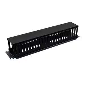 Aiten Data Organizador de Cables 2U con Tapa Negro