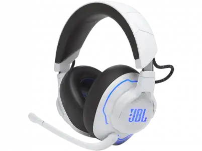 Auriculares gaming - JBL Quantum 910P Console Wireless, Para PlayStation, Inalámbrico, Cancelación de Ruido Activa, Micrófono, Blanco y Azul