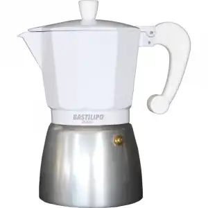Bastilipo Colori-9-Blanco Cafetera Italiana 9 Tazas Blanca