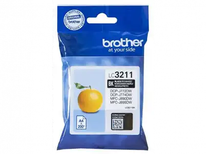 Cartucho de tinta - Brother LC-3211BK, 200 Páginas, Negro