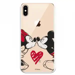 Funda Oficial de Disney Mickey y Minnie Beso para iPhone XS Max