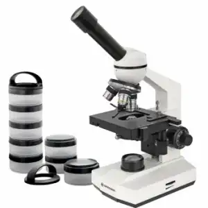 Microscopio Erudit Basic Mono 40x-400x Bresser + Regalo Recipientes Para Muestras