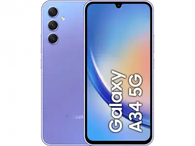 Móvil - Samsung Galaxy A34, Light Violet, 256 GB, 8 GB RAM, 6.6 " FHD+, Mediatek Dimensity 1080 Octa-Core, 5000 mAh, Android 13