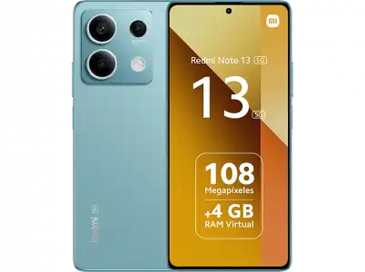 Móvil - Xiaomi Redmi Note 13 5G, Azul, 256 GB, 8 GB RAM, 6.67" AMOLED FHD+, MediaTek Dimensity 6080, 5000 mAh, Android