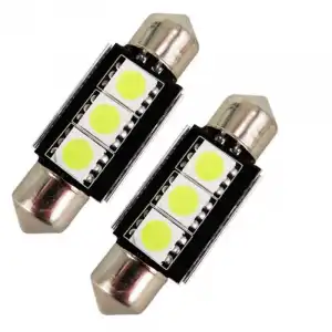 OcioDual Set 2 Bombillas 3 LED de Posición para Coche C5W 36mm 12V Blanco