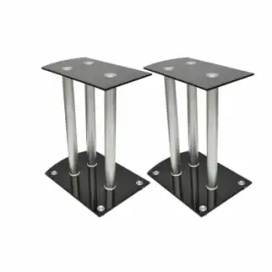 Soporte Para Altavoz, De Cristal Negro Y Aluminio, 2 Unidades Vidaxl