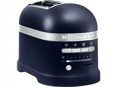 Tostadora - KitchenAid 5KMT2204EIB, 1250 W, 2 Rebanadas, Función descongelación y Recalentado, Azul