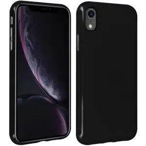 Avizar Funda de Silicona Flexible Negra Mate para Apple iPhone XR