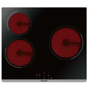 Brandt - Placa Vitrocerámica Brant Con 3 Zonas De Cocción - BPV6322B